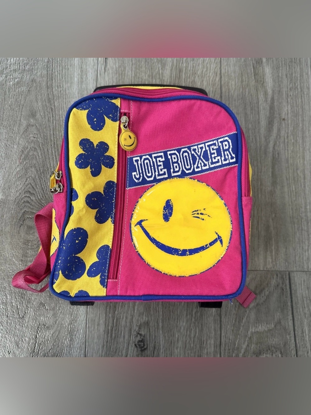 Joe Boxer Pink & Yellow Smiley Face Kids Backpack